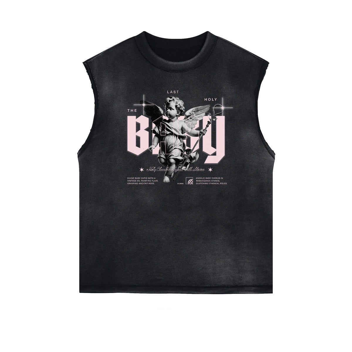 Stone Wash Cupid Sniper Streetwear Tank Top