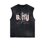 Stone Wash Cupid Sniper Streetwear Tank Top