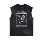 Stone Wash Cupid Sniper Streetwear Tank Top