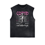 Stone Wash Cupid Sniper Streetwear Tank Top