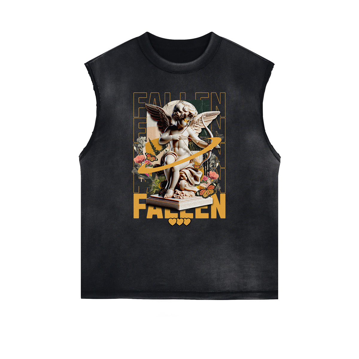 Stone Wash Cupid Sniper Streetwear Tank Top