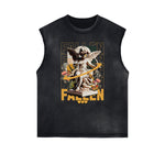 Stone Wash Cupid Sniper Streetwear Tank Top