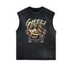 Stone Wash Cupid Sniper Streetwear Tank Top