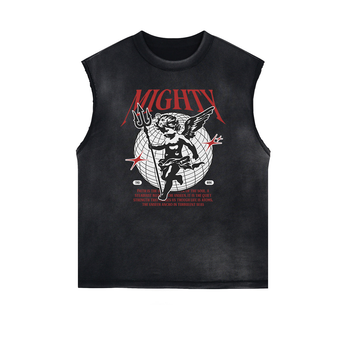 Stone Wash Cupid Sniper Streetwear Tank Top