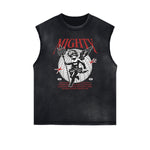 Stone Wash Cupid Sniper Streetwear Tank Top