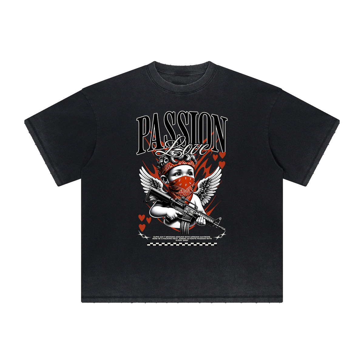 Faded Cupid Sniper Streetwear Graphic Tee