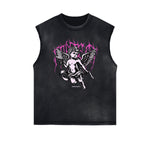 Stone Wash Cupid Sniper Streetwear Tank Top