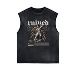 Stone Wash Cupid Sniper Streetwear Tank Top