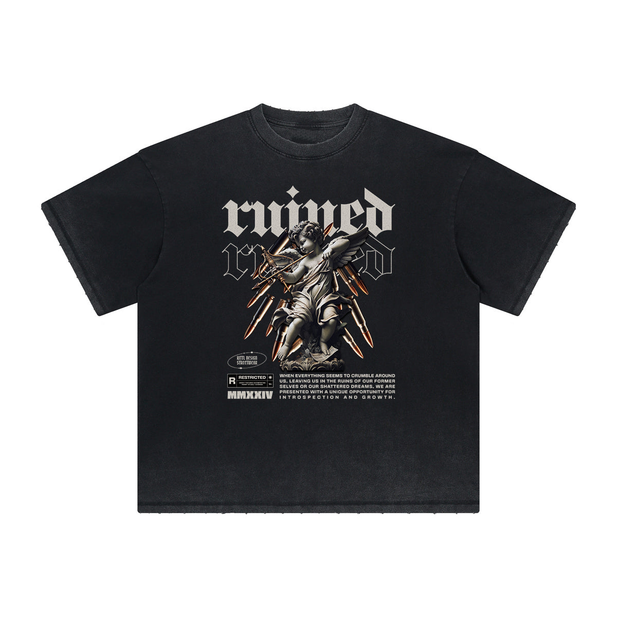 Faded Cupid Sniper Streetwear Graphic Tee