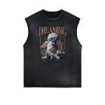 Stone Wash Cupid Sniper Streetwear Tank Top