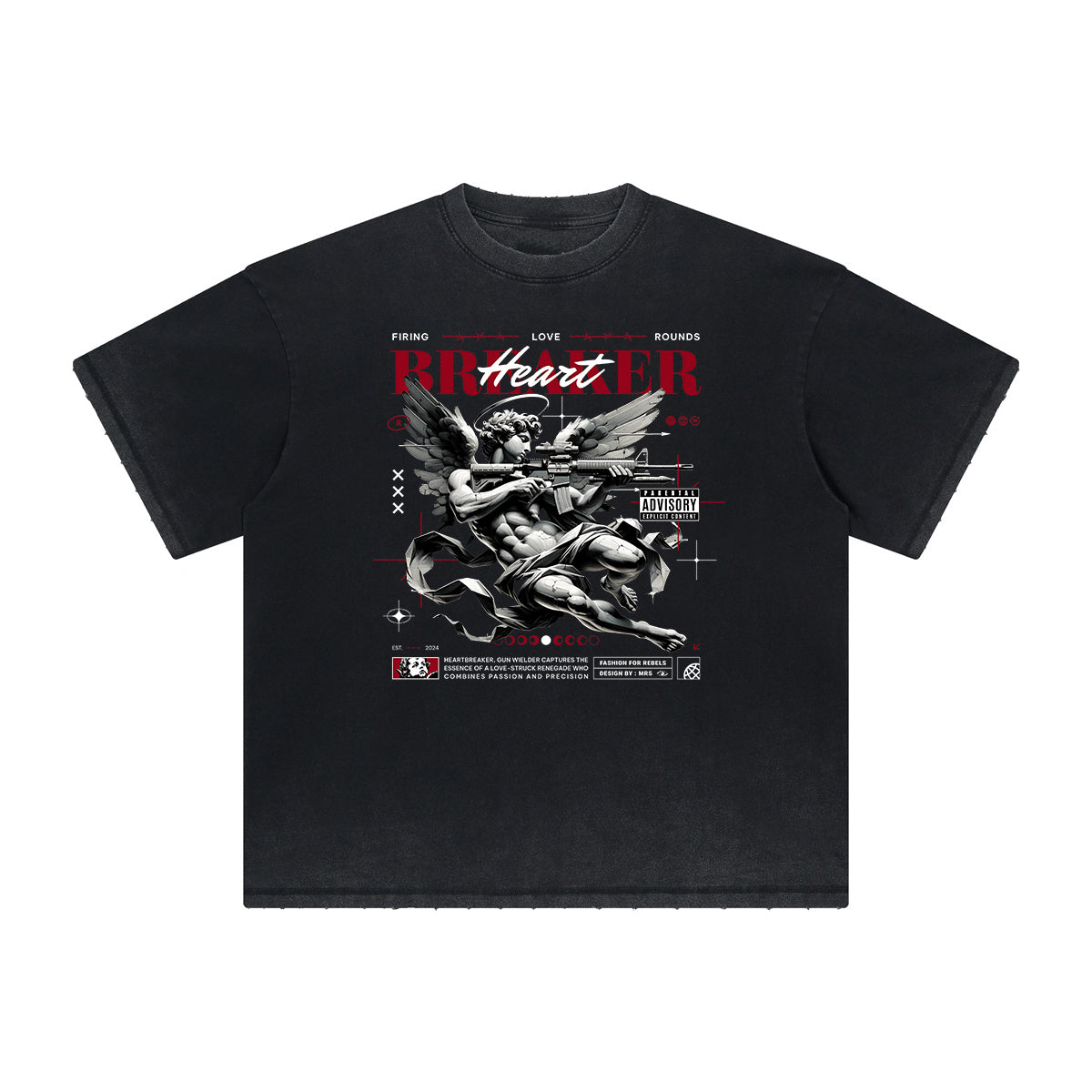Faded Cupid Sniper Streetwear Graphic Tee