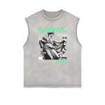 Sleeveless Faded Streetwear T Shirt
