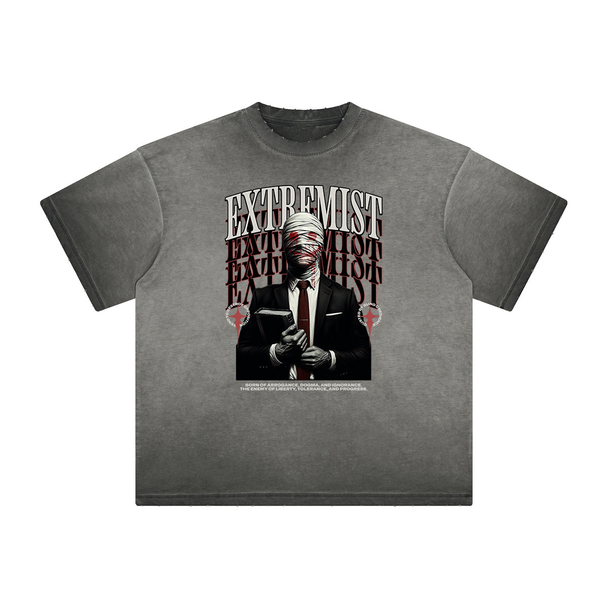 Distressed Abstract Street Fashion Graphic Tee