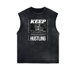 Washed Faded Streetwear Pattern Tank