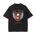 Washed Faded Streetwear Pattern T Shirt