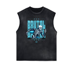 Washed Faded Streetwear Pattern Tank