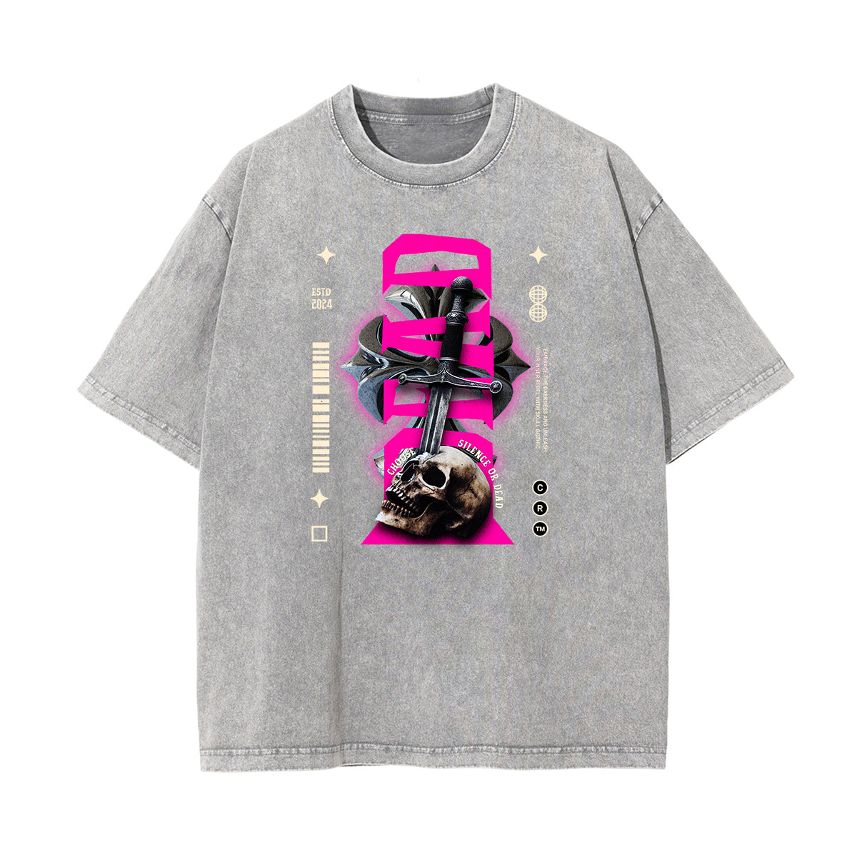 Washed Faded Street Style Pattern Tee