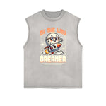 Sleeveless Rebellious Streetwear Pattern T Shirt