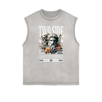 Street Style Washed Faded Thick Tank Top