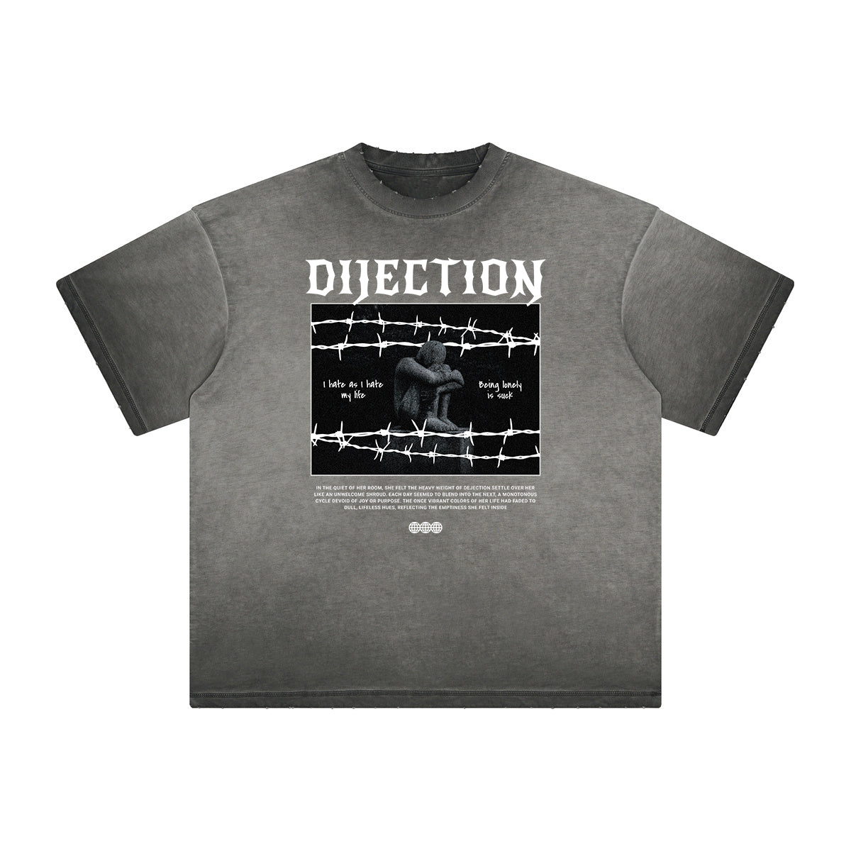 Distressed Streetwear Graphic Thick Tee