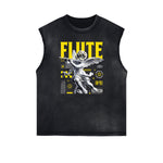 Washed Faded Cupid Statues Graphic Tank Top