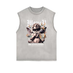 Sleeveless Stone Wash Cupid Statues Graphic Tee