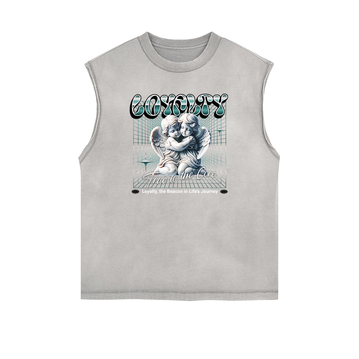 Sleeveless Playful Cupid Graphic T Shirt