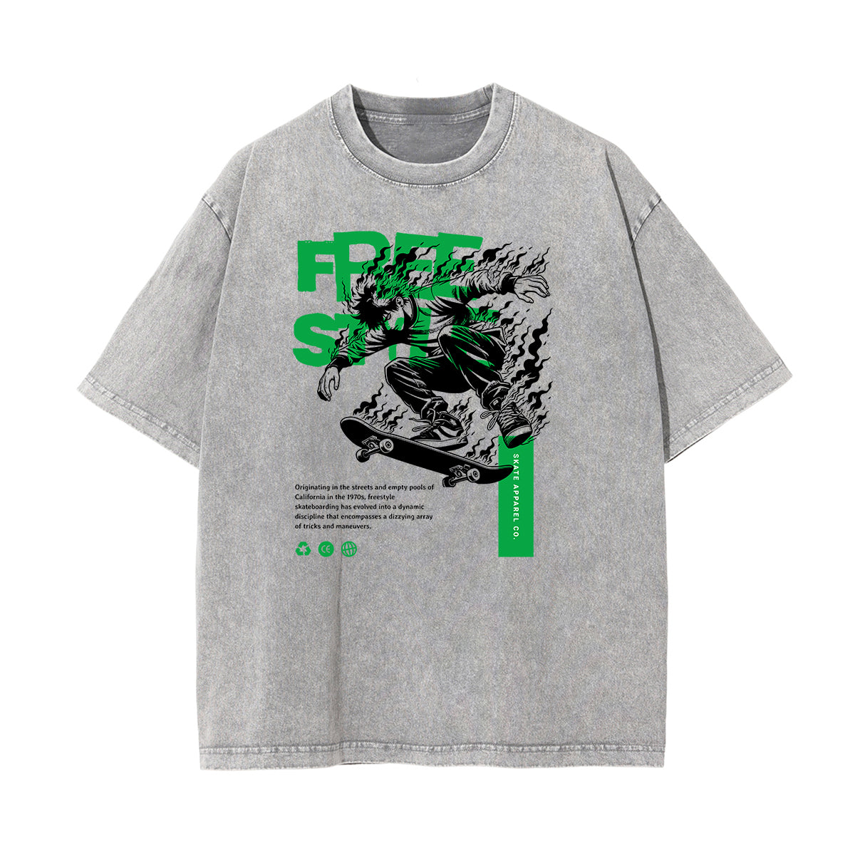 Washed Thick Anime Pattern Tee