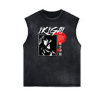 Washed Thick Anime Pattern Tank Top