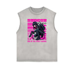 Washed Faded Y2K Anime Pattern Tank Top