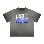 Distressed Y2K Anime Streetwear Pattern Tee