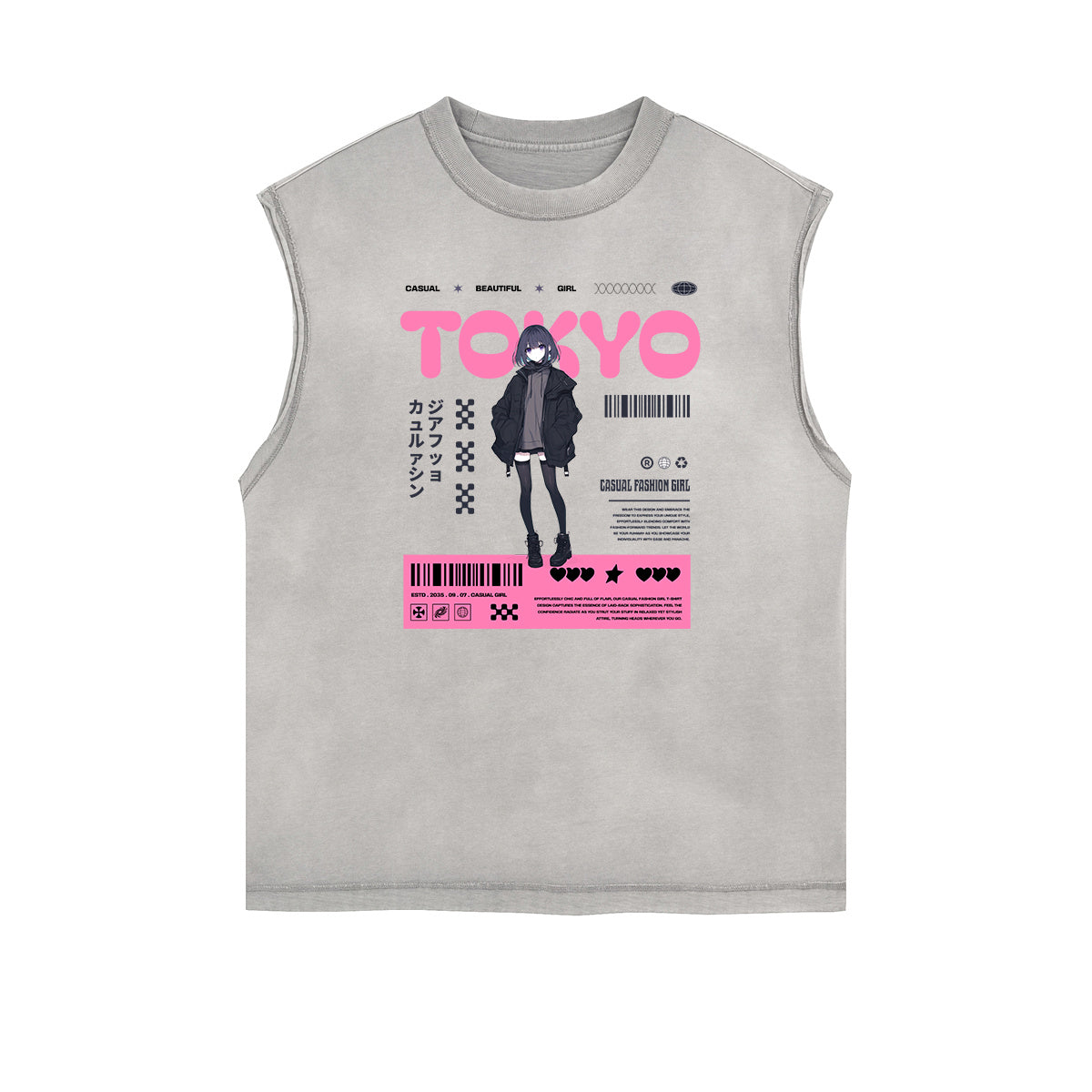 Y2K Anime Inspired Graphic Tank Top