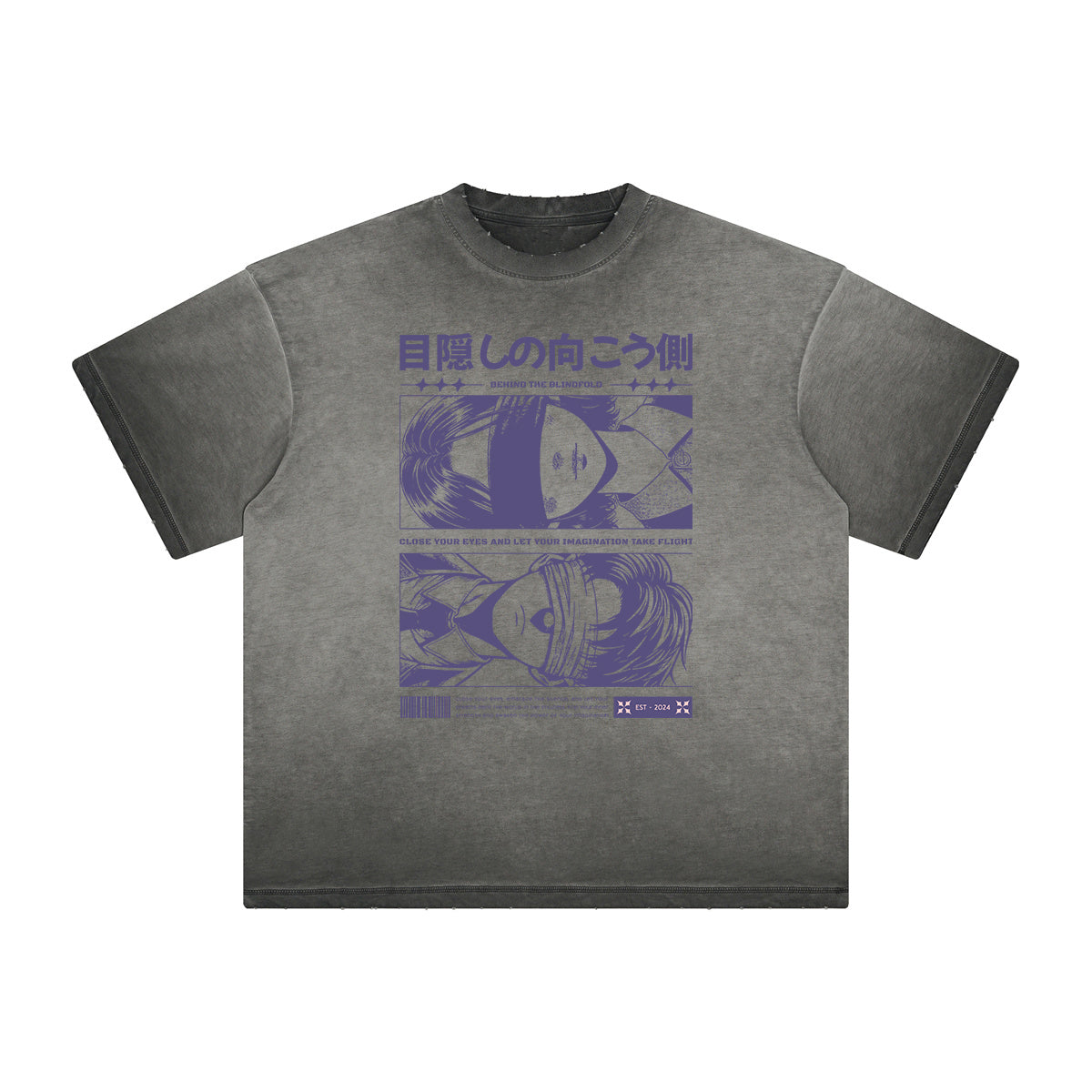 Distressed Anime Character Print Tee