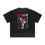 Distressed Y2K Manga Style Graphic Tee