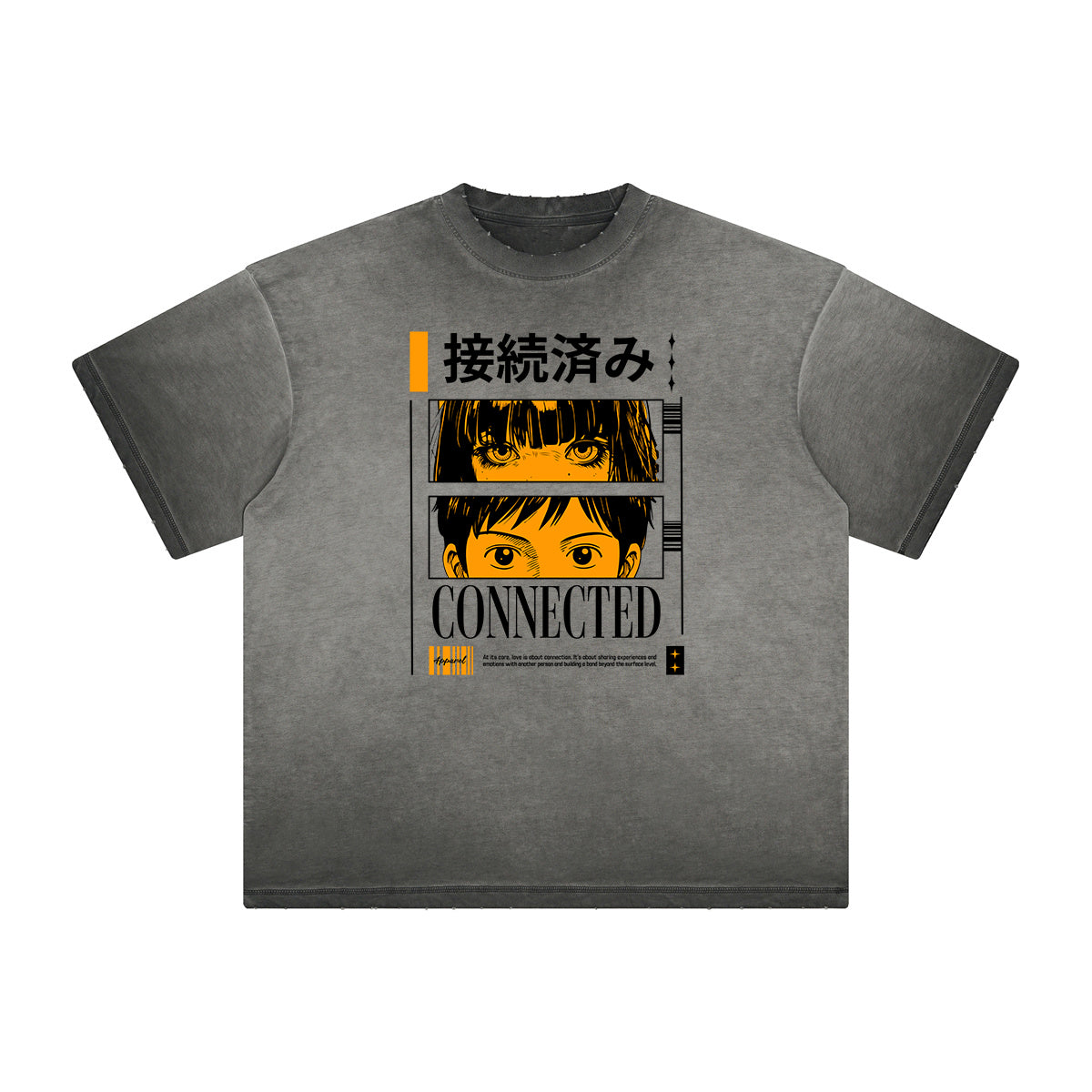 Distressed Anime Character Print Tee