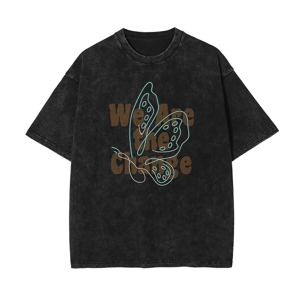 Stone Wash Butterfly Pattern Tee