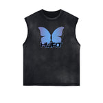 Sleeveless Butterfly Graphic T Shirt