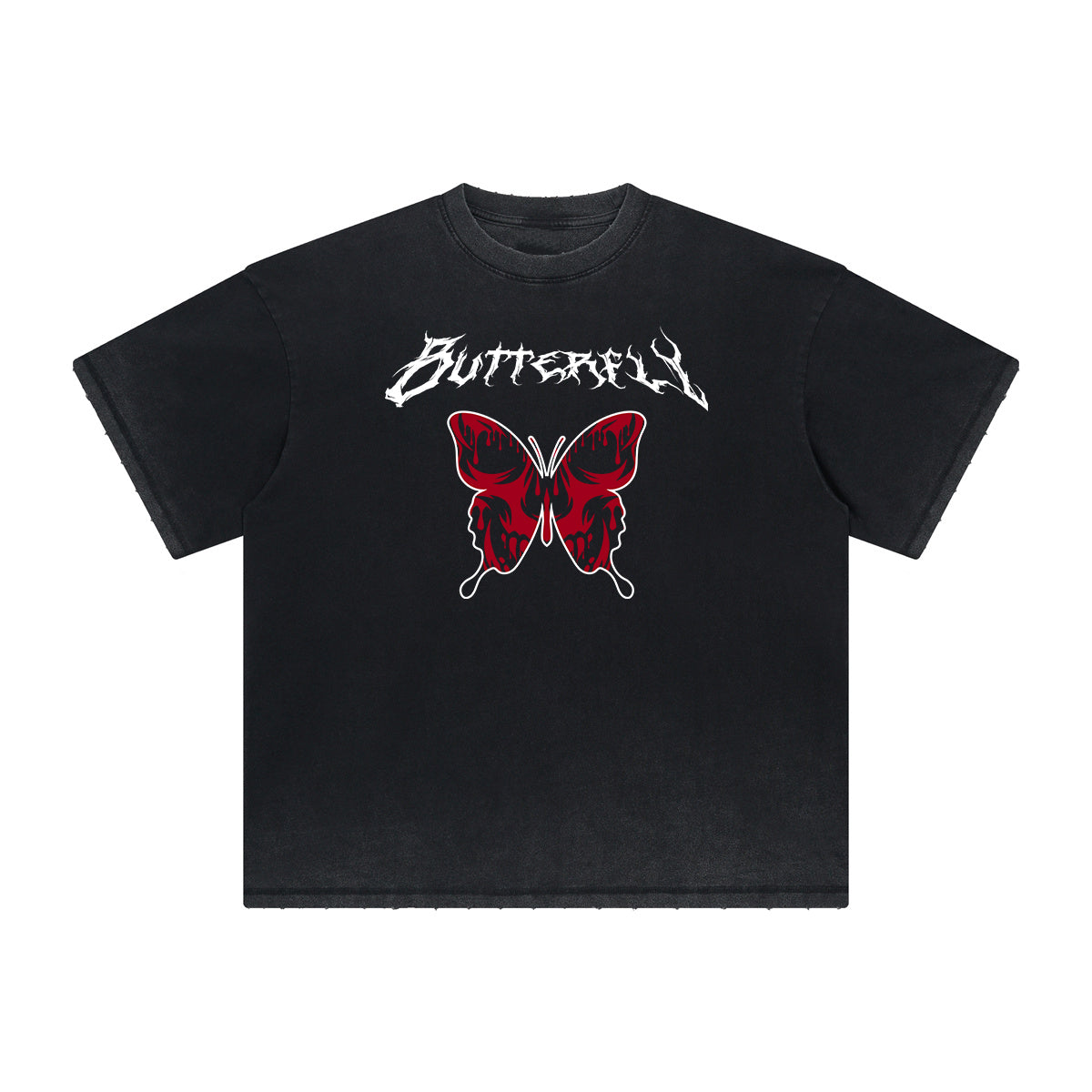 Distressed Butterfly Graphic T Shirt
