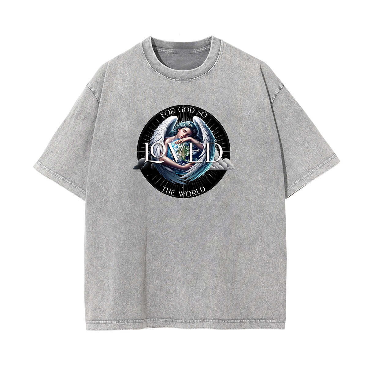 Faded Celestial & Angel Pattern Tee