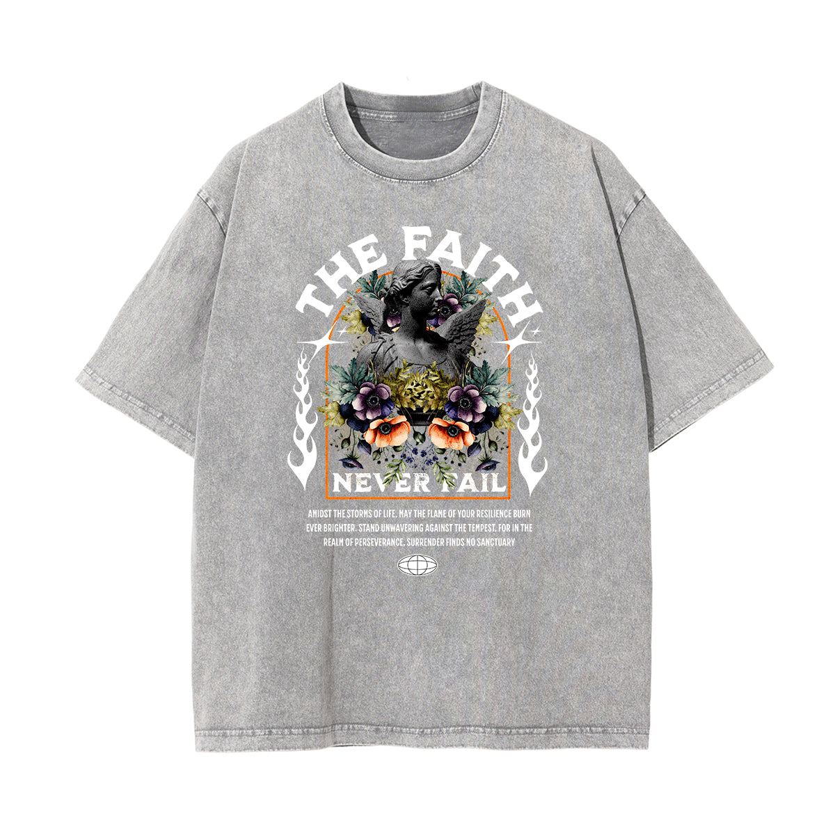 Faded Celestial & Angel Pattern Tee