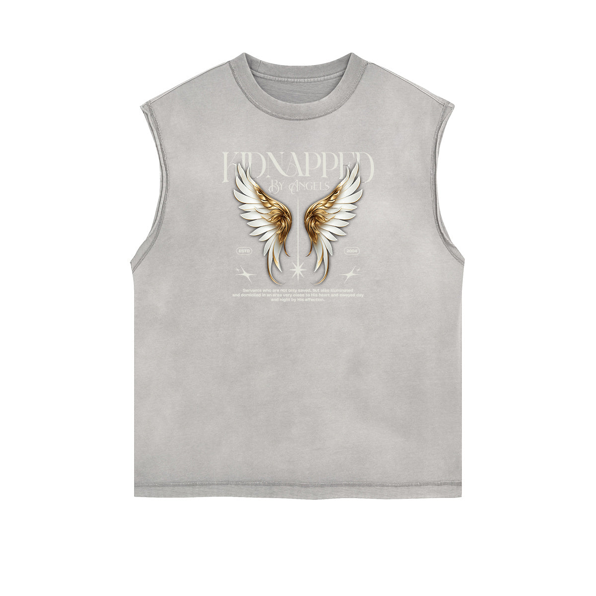 Sleeveless Angel Statue Graphic T Shirt