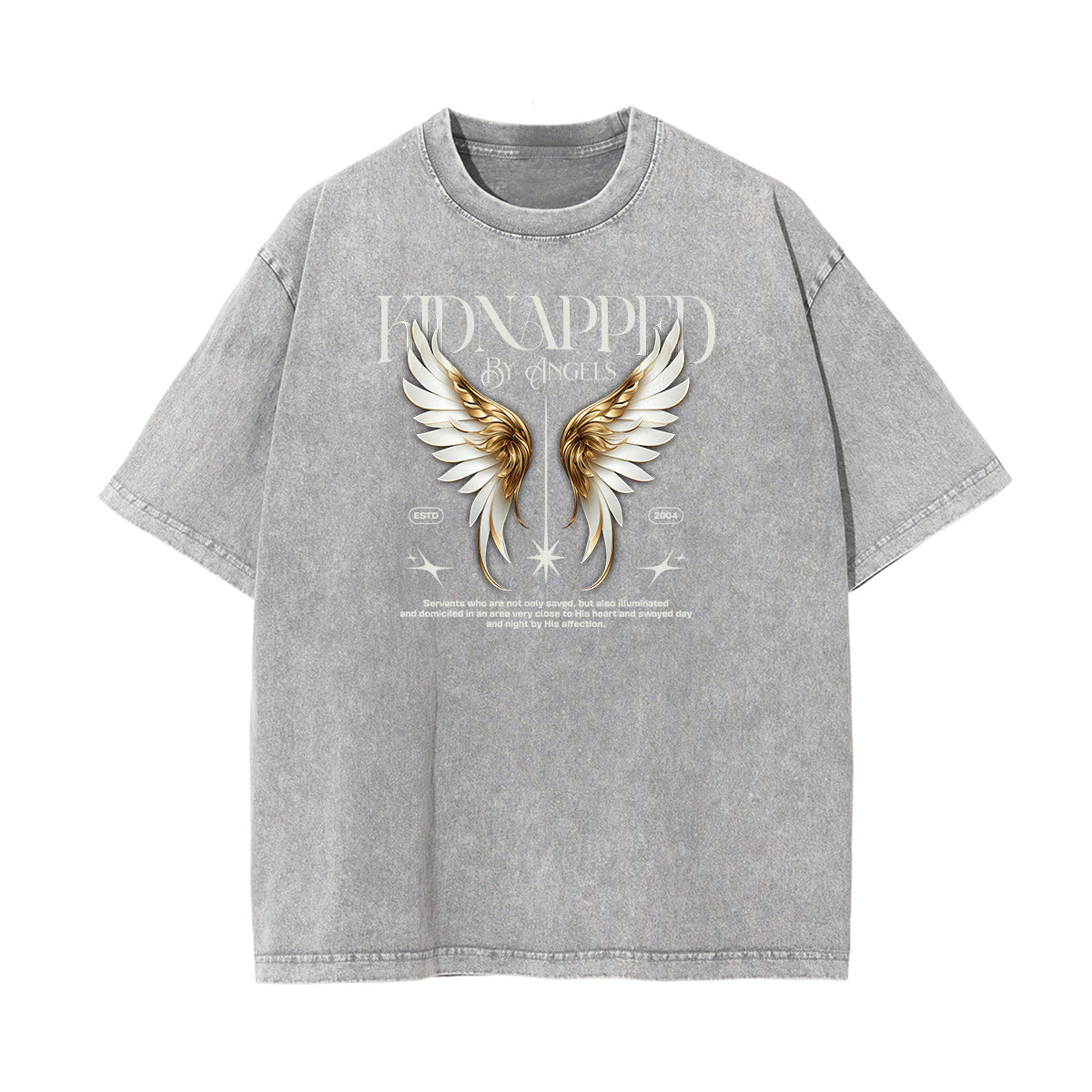 Crew Neck Angel Statue Graphic Tee