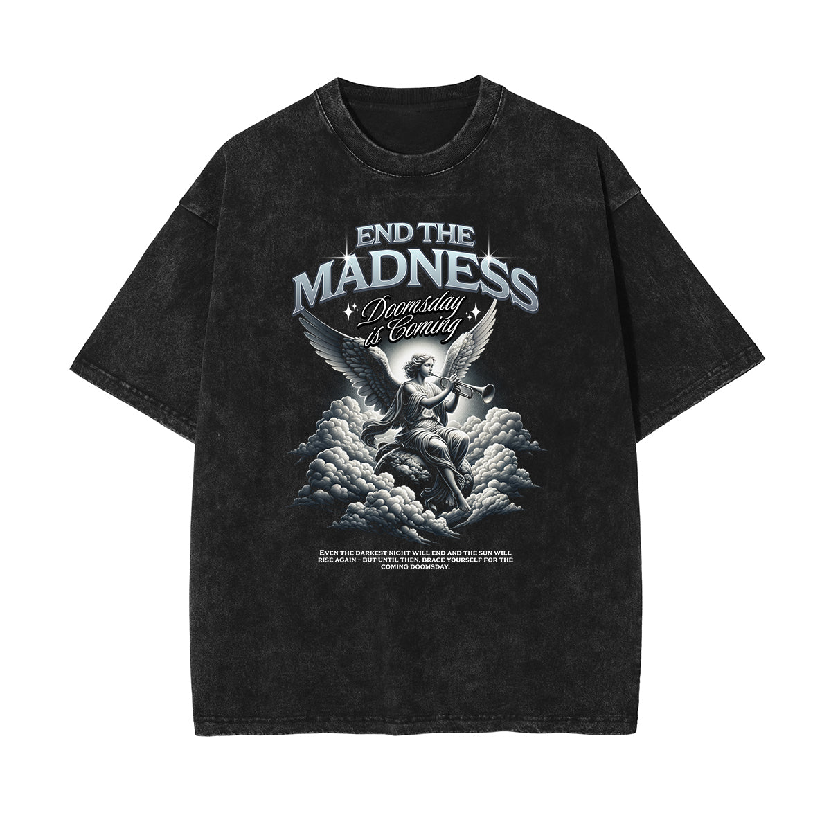 Washed Angel Statue Graphic T Shirt