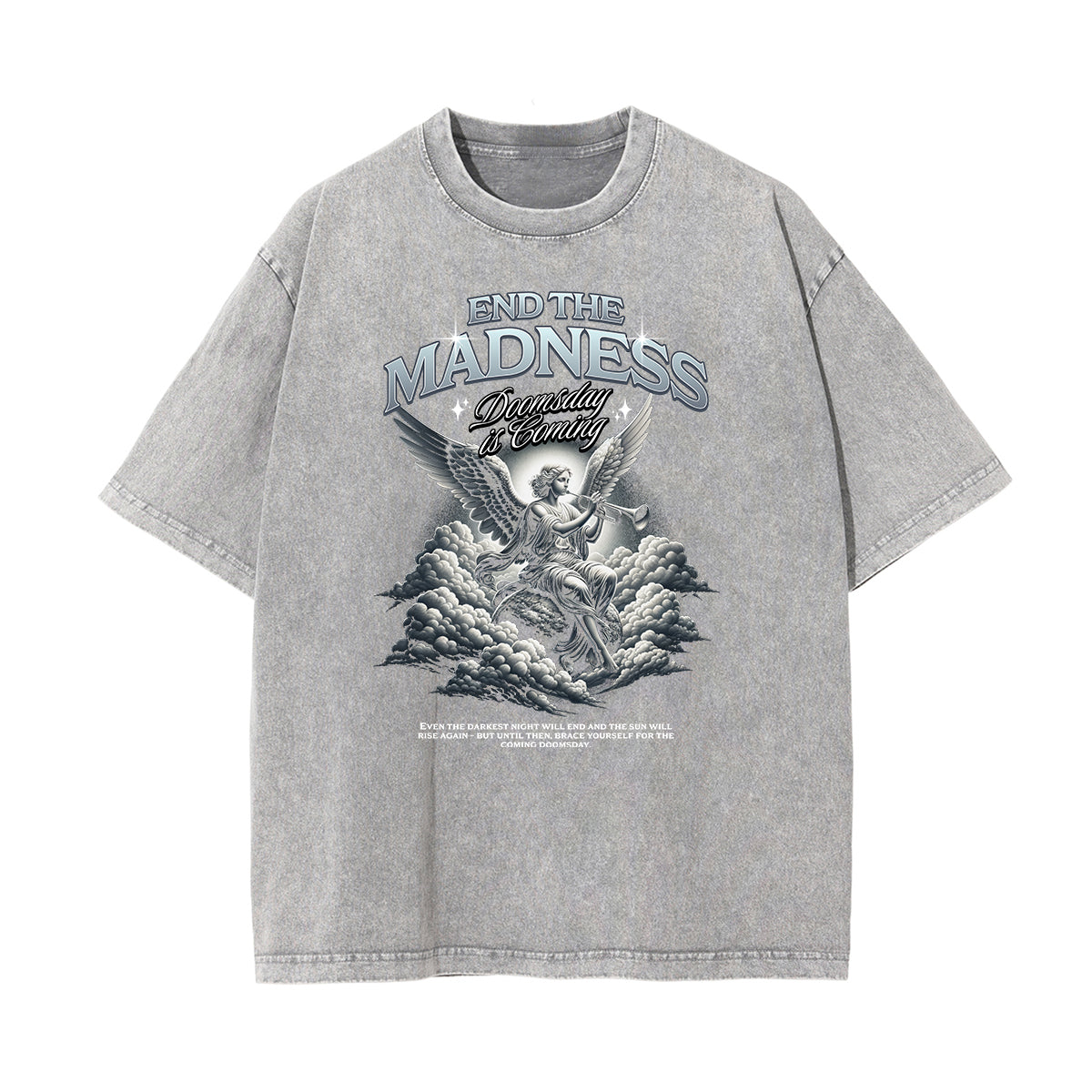 Crew Neck Angel Statue Graphic Tee