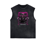 Sleeveless Distressed Angel Streetwear Graphic Tee