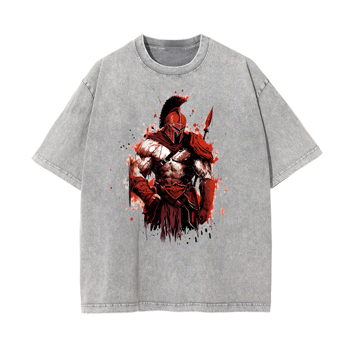 Washed Spartan Fighter Warrior Graphic Tee