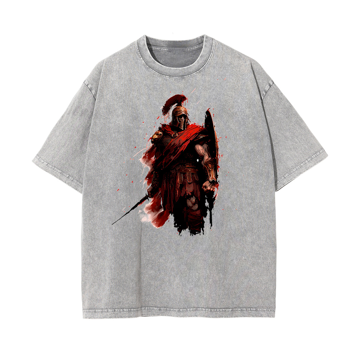 Washed Spartan Fighter Warrior Graphic Tee