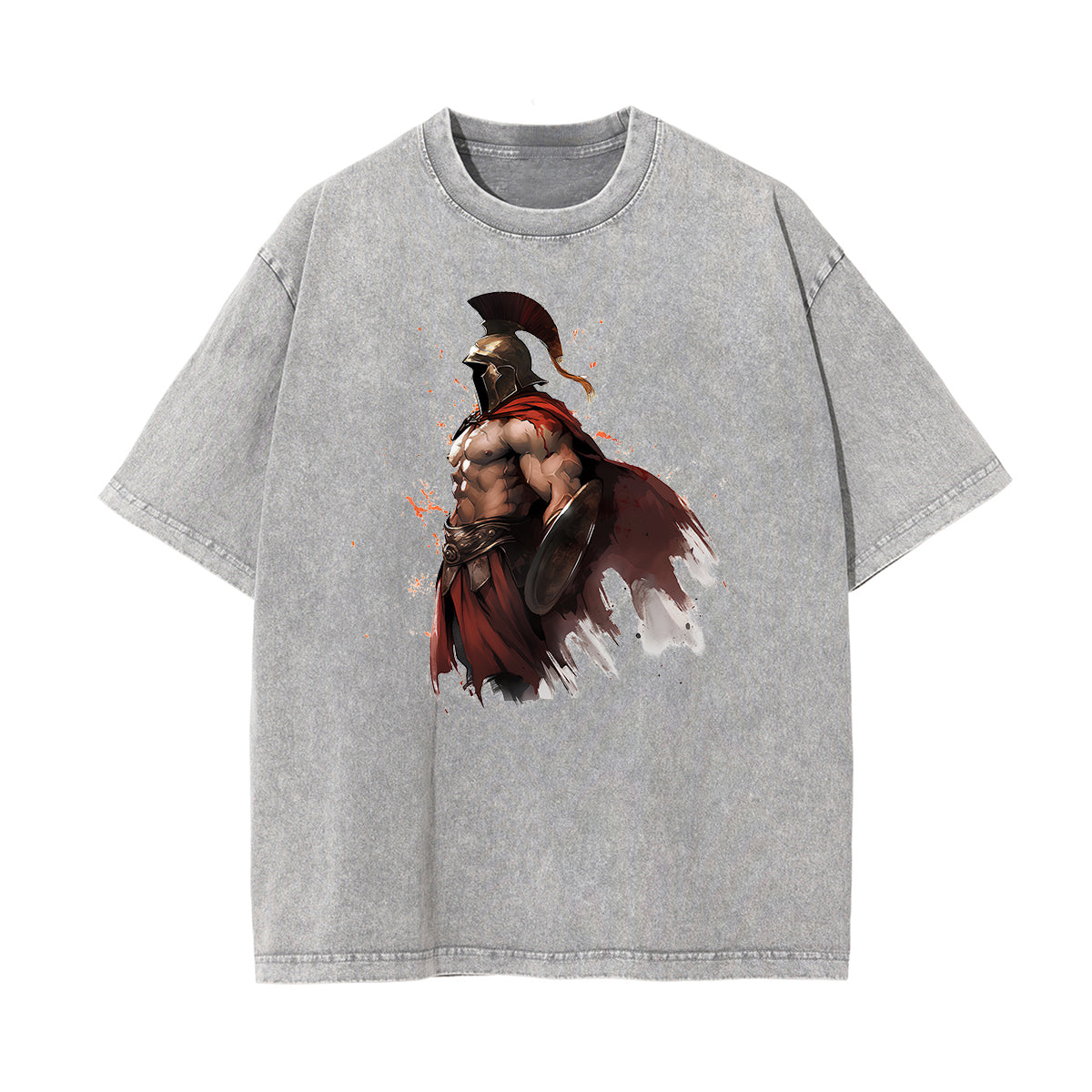 Washed Spartan Fighter Warrior Graphic Tee