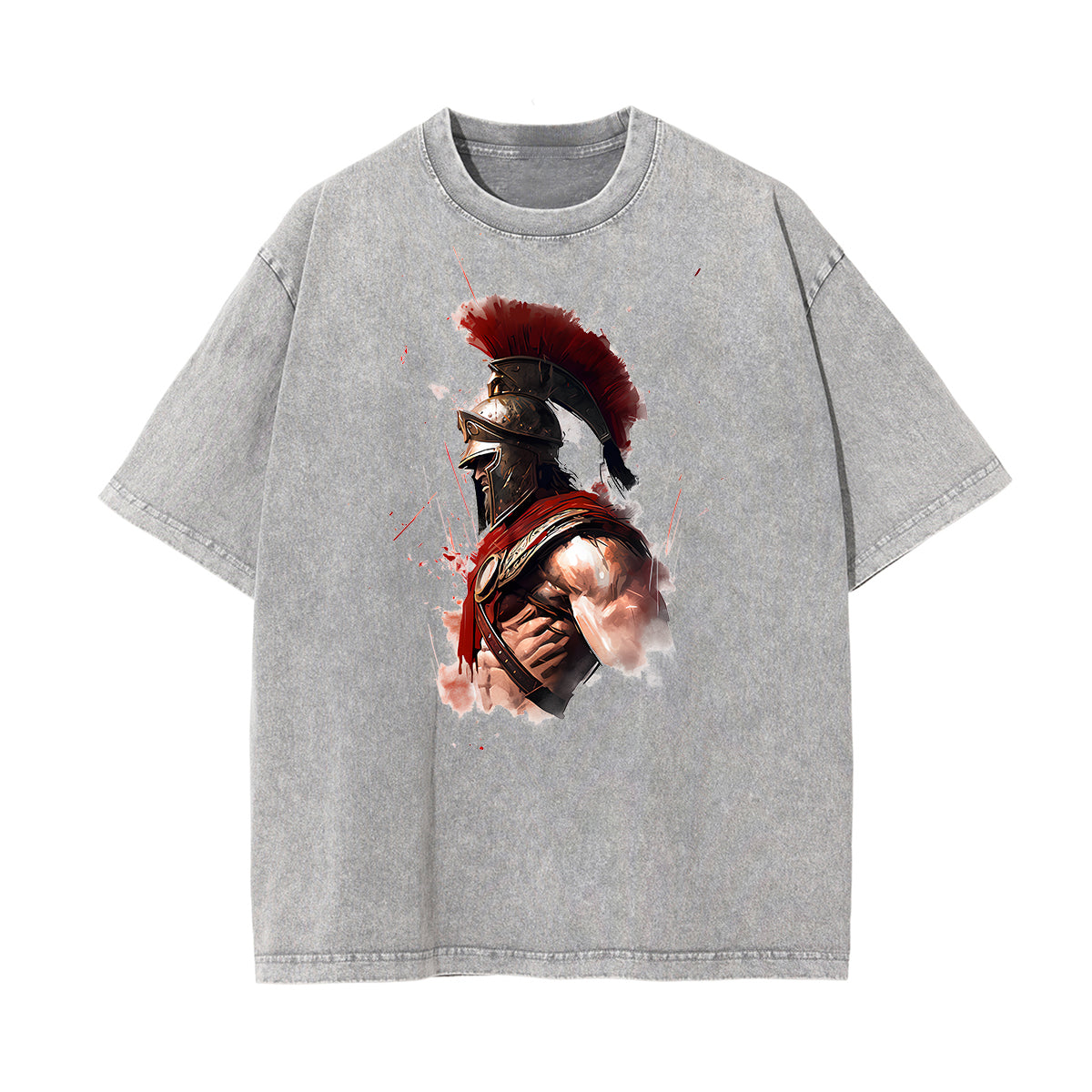 Washed Spartan Fighter Warrior Graphic Tee
