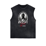Frayed Edge Sleeveless Gangsta Graphic Tee